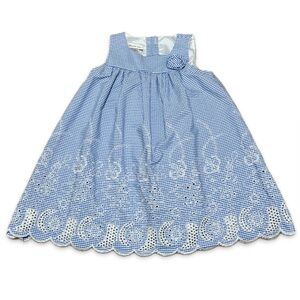 Gingham Blue Embroidered Sundress Bonnie Jean Dress | Size 4
